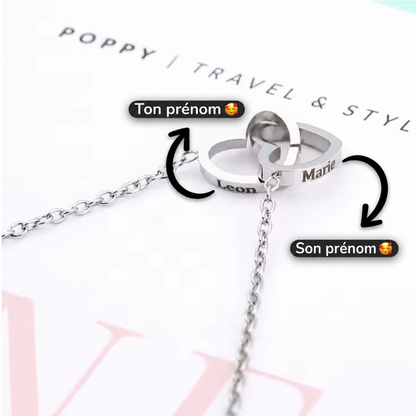 Collier double cœur