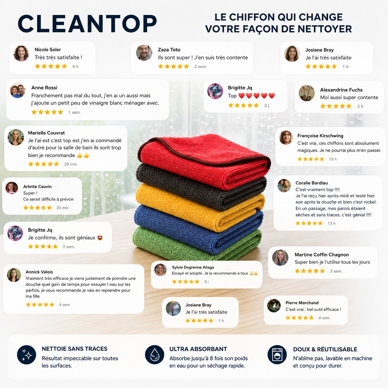 Chiffon en microfibre révolutionnaire