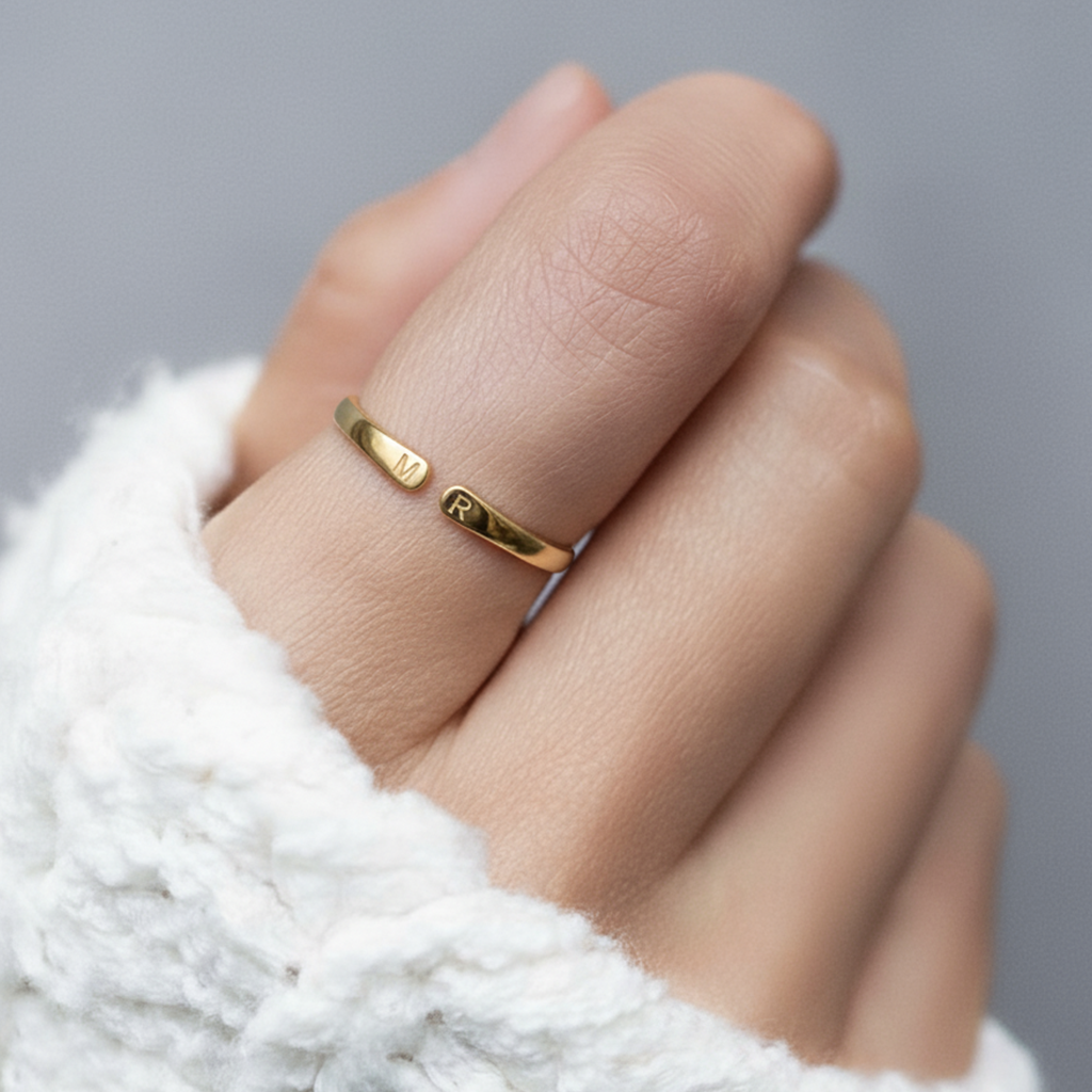 Bague initiale personnalisée