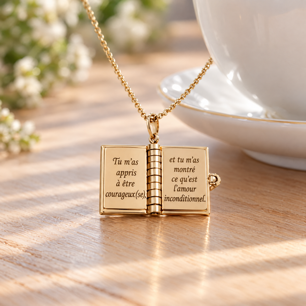 Pages 2 et 3 du collier La Meilleure Maman : Tu m'as appris à être courageux(se), et tu m'as montré ce qu'est l'amour inconditionnel