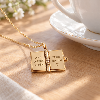 Pages 6 et 7 du collier La Meilleure Maman : Avec gratitude, ton enfant. De tout mon cœur