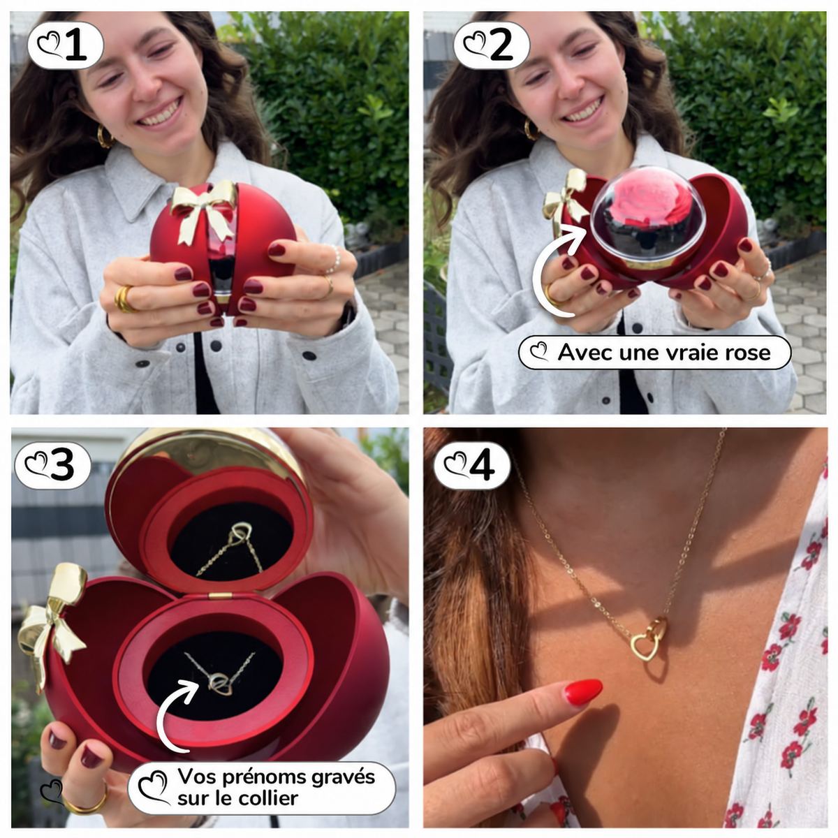 Collier double cœur