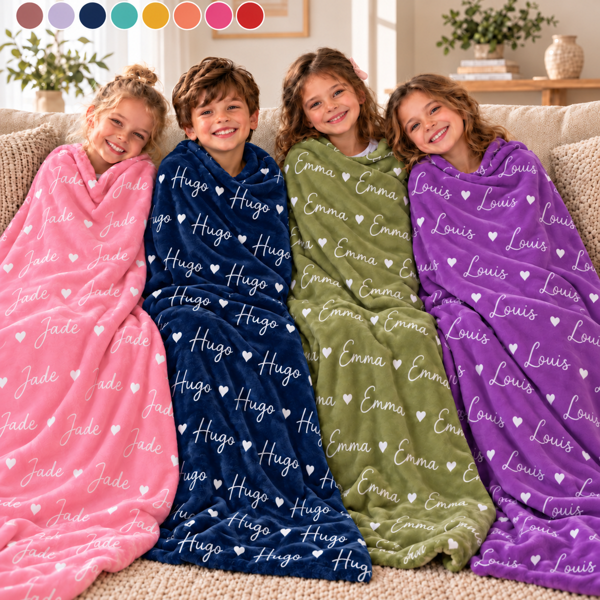 Plaid personnalisé - Cadeau pour enfants et familles