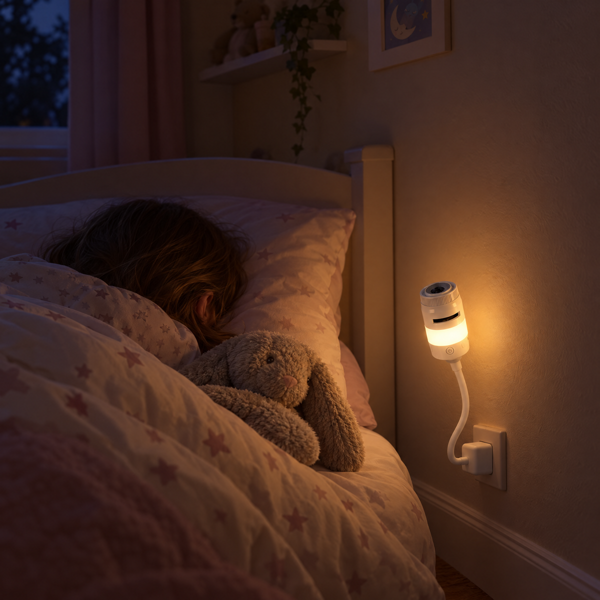 Projecteur galactique en mode veilleuse, lumière douce dans une chambre d'enfant